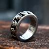 Anillo de acero de titanio estilo punk guerrero de hierro hip hop vintage al por mayor anillo de acero inoxidable de calavera dominante joyería