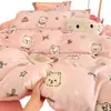 Juego de cuatro piezas de cama de terciopelo de leche engrosado de invierno Nuevo franela de forro polar coral Individual funda nórdica sábana juego de tres piezas ropa de cama