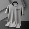 Fabricante de Origem Camiseta Masculina de Manga Curta em Seda Gelo Moderna 2025 Casual Masculina Gola Redonda Manga Curta Verão Nova Camiseta