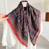 Pañuelo Cuadrado Pequeño Flor de Anacardo Roja Pañuelo de Lino y Seda Bufanda Elegante de Primavera y Otoño para Mujer Bufanda Protectora para el Cuello Bufanda Delgada 70