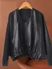 26 Nueva Chaqueta de Cuero Holgada Estilo Casual Otoño e Invierno Batman para Mujer, Versátil Ajustada Manga Larga Suave Cuero Top Tendencia