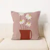 Vaso de Girassol Pintado à Mão Estilo Ins Pintura a Óleo Almofada Decorativa Estilo Nórdico Almofada Refrescante para Encosto de Sofá-Cama