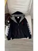 Sudadera con cremallera versátil y moderna de marca con estampado de leopardo estilo americano en sánscrito, nuevo top grueso bordado con estampado de leopardo para pareja de alta costura