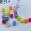 Directo de fábrica color AB transparente chapado cuentas redondas DIY accesorios para el cabello cuerda para el cabello pulsera accesorios simples cuentas fluorescentes venta al por mayor
