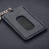 Llavero Portatarjetas de Acceso con Sensor Simple y Elegante, Portatarjetas Pequeño para Tarjeta de Autobús, Cuero Unisex con Logotipo Impreso