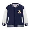 Roupas Externas para Meninos Nova Coleção Primavera e Outono Uniformes de Baseball Infantis Cardigans para Meninos Pequenos Cor Contrastante Forrados com Lã Outono e Inverno Tops Casuais