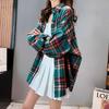 Camisas Xadrez Atacado para Mulheres, Design Estilo Coreano, Camisas Soltas Versáteis Retrô Primavera e Verão, Jaquetas Camada Interna com Proteção Solar
