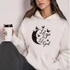 Solte e Deixe Deus Estampa de Lua Moletom Feminino Transfronteiriço Pedido de Comércio Exterior Temu Wish Amazon