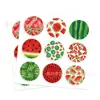Hk093-T Pegatinas Redondas Decorativas de Sandía, Pegatinas Selladoras Autoadhesivas para Sobres de Tarjetas de Felicitación, Pegatinas Decorativas de Frutas de Verano