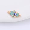 Accesorios de joyería de moda europeos y americanos accesorios de joyería para ojos diy conexión de galvanoplastia azul turquesa accesorios de joyería de doble colgante