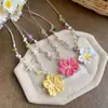 Collar de cuentas florales dulce y colorido inspirado en la dopamina para mujer, perfecto para la primavera, creando un look soñador y etéreo, una cadena para la clavícula única y elegante