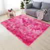Generación transfronteriza cabello largo alfombra de lana de seda teñida anudada felpa tapete para piso sala de estar dormitorio junto a la cama resistente a la suciedad fácil de cuidar manta para sala de estar