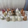 Vaso Seco de Vidro Tecido de Rattan Imitação Rattan Artesanal Estilo Japonês para Sala de Estar Vasos para Plantas Aquáticas Utensílios de Flor Capa de Copo Tecida de Palha