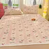 Protetor de Colchão Acolchoado de Lã de Leite Espessa de Desenho Animado para Inverno Quarto Casa Tatame Colchão Fino Acolchoado Dormitório Cobertura de Cama com Veludo