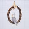 Juguete de Anillos Colgantes para Loro Juguete para Pájaro Loro Juguete para Morder de Viruta de Madera Juguete para Morder Loro