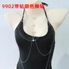 Accesorios de Tendencia Europeos y Americanos Cadena Corporal Femenina de Pedrería Transfronteriza Accesorios de Lencería Borla Hueca Sexy Cadena Multicapa para el Pecho