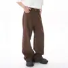 Nuevos Jeans Retro Lavados de Pierna Recta Sueltos de Otoño Pantalones de Pierna Ancha Largos Unisex Pantalones Largos de Nicho Modernos