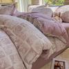 Novo Conjunto de Três Peças de Fio de Algodão Quatro Peças Capa de Edredom Jacquard Tingido no Fio de Algodão Puro Lençóis de Cama Conjunto de Roupa de Cama de Três Peças Venda por Atacado