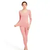 Conjunto Térmico Feminino Sem Costura, Espessado e Forrado com Fleece, Camada Base Outono e Inverno para Adolescentes, Roupa Íntima Térmica de Lã para Mulheres