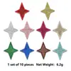 Mil Victorias Bordado por Computadora Multicolores Brillo Estrella de Cuatro Puntas Parche de Tela Bordado Parche Decorativo Adhesivo Termofusible Accesorios para Ropa y Equipaje