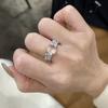 Lujo Ligero Estilo Chino Nuevo Chic Fideos de Huevo Agua Moe Jade Hielo Gema Luna Anillo para Mujer Estilo Occidental Nicho Diseño Único Anillo