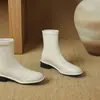 Botas comercio exterior 43 botas de jinete gruesas tubo corto europeo y americano con calcetines nuevos botas botas Martin cabeza cuadrada 33 botas mujer otoño e invierno algodón