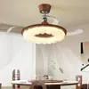 Lámpara Ventilador Invisible para Sala de Estar 2025 Medieval Crema Normcore Restaurante Francés Dormitorio Lámpara de Araña Lámpara de Ventilador de Techo para Sala de Estar