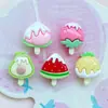 Mini Accesorios de Resina para Helado de Frutas Fresa Pequeña Sandía Paleta Pasador Caja de Almacenamiento Papelería Decoración de Ropa de Bebé