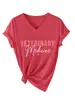 Camiseta de cuello en V colorida para mujer de medicina veterinaria Amazon transfronterizo ebay manga corta holgada con letras