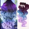 Peluca Transfronteriza para Mujer Más Vendida en Amazon Cortina de Cabello de Fibra Química Ramillete de Cabello Juego de Cuatro Piezas Color Degradado Onda Grande Rizos de Serpiente Cortina de Cabello