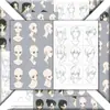 12 Láminas Grandes de Pegatinas de Referencia de Peinado Oc y Diseño de Cabeza para Dibujo y Copia de Apariencia de Personajes