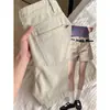 Shorts de mezclilla anchos color gris oscuro estilo americano para mujer, delgados de verano de cintura alta, adelgazantes, holgados, línea A, hot pants para tipo de cuerpo de pera