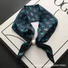Nuevo pañuelo de seda largo pequeño vintage con hebilla de perla magnética para mujer, elegante y con estilo, bufanda de cuello con lazo, moderna y versátil