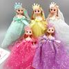 Comércio exterior 26cm boneca moda vestido de noiva saia chaveiro pingente pequeno presente crianças presentes confusos