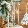 Decorações de Natal Enfeites de árvore de Natal Floco de neve transparente Cristal acrílico Pingente criativo Floco de neve de Natal