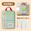 Bolsa Classificadora de Matérias em L com Abertura Grande de Quatro Camadas, Portátil, Transparente, Malha Espessa, Bolsa para Estudo, Tutoria, Prova