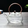 Tetera de Vidrio de Borosilicato Alto con Forma de Calabaza para Preparar Té sobre la Estufa, Hervidor para Uso Doméstico, Juego de Té Específicamente para Estufa Cerámica Eléctrica