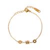 Pulsera de Cintura Pequeña para Mujer con Corazón de Niña, Pulsera Trendy Estilo Coreano Oro Rosa para Mujer, Joyería de Moda para Novia de Celebridad de Internet, Estudiante