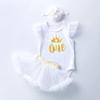 Ropa de bebé nueva transfronteriza, mono sin mangas con estampado de helado para recién nacidos, falda corta, traje para niños
