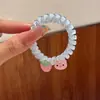 Ins Jelly Sakura Fresco Anillo para el Cabello de Hilo Telefónico Cuerda Dulce Suave Germinante Cuerda para el Cabello Sin Marca de Niña Accesorios para el Cabello de Primavera para Mujeres
