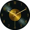 Relógio de parede de vinil CD record para vendas diretas transfronteiriças para sala de estar em casa, relógio de parede decorativo criativo, relógio de vidro temperado