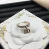 Anillo Ajustable Dior/Dior Best-Seller Transfronterizo Letra Cd para Mujer, Anillo Abierto de Latón Vintage Abeja Lujo Ligero Europeo y Americano
