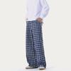 Pantalones casuales a cuadros vintage para hombre y mujer, pantalones holgados de otoño, estilo perezoso, con pierna ancha y caída.