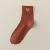 Calcetines para Mujer Zhuji para Otoño e Invierno, Calcetines de Media Pantorrilla, Absorbentes de Sudor y Resistentes al Olor, Calcetines de Algodón de Color Sólido para Mujer, Bordado de Dibujos Animados, Calcetines Personalizados Transfronterizos para Mujer