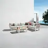 Juego de sofá de ratán para exteriores, sillas de ratán de alta gama para el patio, terraza y espacios exteriores, mesas y sillas de jardín de aleación de aluminio para el ocio