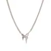 Niña Mariposa con Diamantes Brillantes, Niña Hada Animal, Clavícula Fresca y Lujosa de Nicho con Circonitas Micro-Pavimentadas, Suave Elegante, Collar Popular