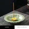 Soporte de incienso estilo chino para cuatro estaciones, para el hogar, interior, ceremonia del té, aleación, loto, hilo, quemador de incienso, cerámica, creativo, quemador de aromaterapia, adornos