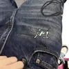 Jeans Europeos de Graffiti de Alta Gama de Moda para Hombre, Pantalones Anchos de Pierna Recta Holgados Estilosos de Calle para Otoño e Invierno