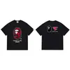 Suministro Mayorista Transfronterizo de Marca de Moda, Dropshipping de Comercio Exterior, Camiseta de Manga Corta Pesada Bape Cabeza de Mono Tiburón 260g 25