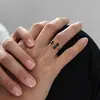 Anillo Popular de Amazon de Venta Caliente Europea y Americana Zircón Negro Apertura Anillo Ajustable Anillo Estilo Normcore Retro Ins